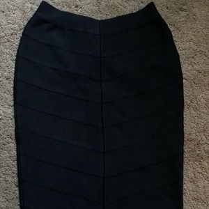 Black knee length bandage skirt